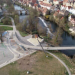 Geschwungene Fuß- und Radwegbrücke Mühlensteg, Besigheim