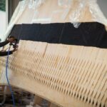 Anfertigung der Holzelemente für den Pavillon »HygroShell« Pavillon