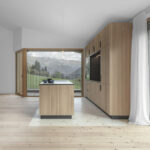 Wohnküche mit hellem Lärchenholz