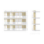 Zeichnung Fassadendetail Wohngebäude »The Line« von Orange Architects in Amsterdam
