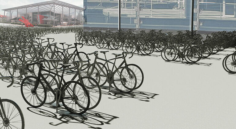 Fahrräder mit innovativem Beton-Ständer