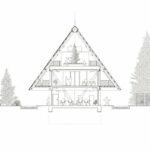 Schnittzeichnung Firmensitz Kloboucká lesní von Mjölk architekti