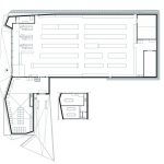 Grundriss Erdgeschoss Supermarkt mit stützenfreiem Innenraum. Zeichnungen: Architektenbureau van den Heuvel