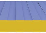 Ein Bauelement mit gelber Seite und blauer, segmentierter Fläche.