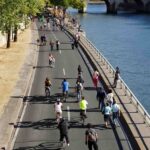 Fahrradstraße am Seine-Ufer in Paris