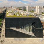 Blick auf das begrünte Dach des Axel-Springer-Neubaus in Berlin