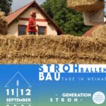 Plakat der Veranstaltung StrohBallenBauTage an der Bauhaus-Universität Weimar