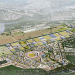 Flughafen Tegel mit neuem Wohnquartier. BIld: Tegel Projekt GmbH / Weidinger Landschaftsarchitekten
