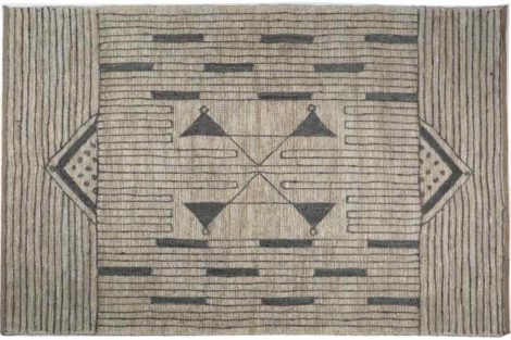 Tribal Jute Embroidered Rug. Manglam Arts.