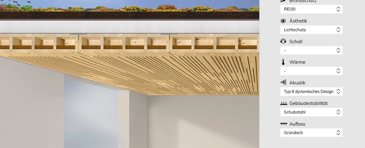 Konfigurator von Lignatur für Decken- und Dachaufbauten in Holzbauweise