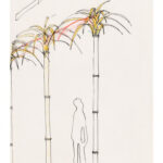 Skizze metallene Palmen von Hans Hollein