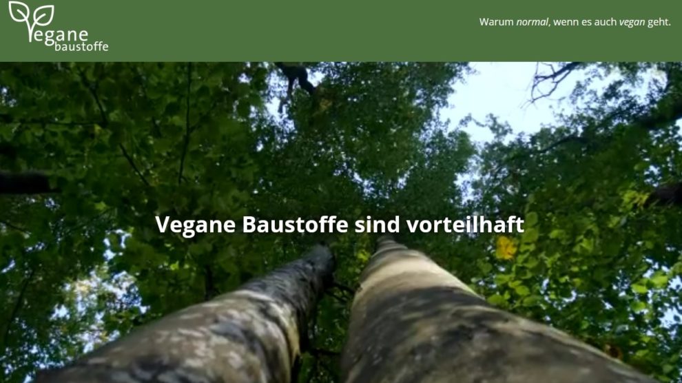 Webseite vegane-baustoffe.org über verganen Außen- und Innenputz