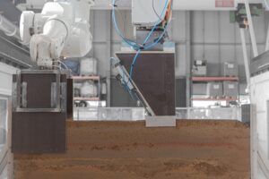 Stampflehm-Roboter für die Baustelle