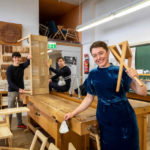 Architekturstudierende der TU Graz in Werkstatt