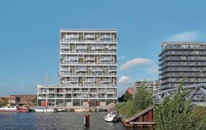 Holzhybrid-Wohnturm Stories in Amsterdam