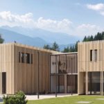 Dreidimensionale Holzfassade für den Objektbau