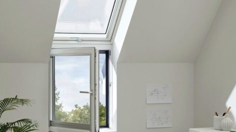 Doppelteiliges Dachfenster Innenansicht, Velux