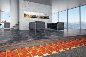 Energieeffizienter Keramik-Klimaboden mit niedriger Aufbauhöhe
