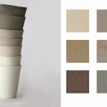 Gestapelte Töpfe mit nebenstehender Produkt-Farbpallette. Bild: Kirstie van Noort | DLW FLooring GmbH