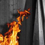 Holz mit Feuer veredelt nennt man Karbonisierung: Durch flächiges Verbrennen erscheinen spezielle Maser- und Faserstrukturen mit schwarz-silbernem Schimmer. Bild: Mocopinus