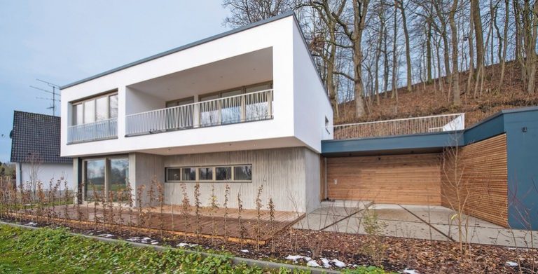 Infraleichtbeton für Neubau eines Einfamilienhauses in Freising. Bild: HeidelbergCement AG / Steffen Fuchs