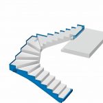 Gewendelte Treppenanlage mit trittschallgedämmtem Anschluss an die Haustrennwand