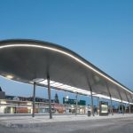 Überdachung mit LED-Beleuchtung für einen modernisierten Busbahnhof in Gelsenkirchen