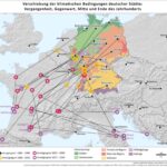 Klimazwillinge - Landkarte Verschiebung der klimatischen Bedingungen deutscher Städte