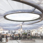 Überdachung aus ETFE-Folienkissen für den Marktplatz in Posen